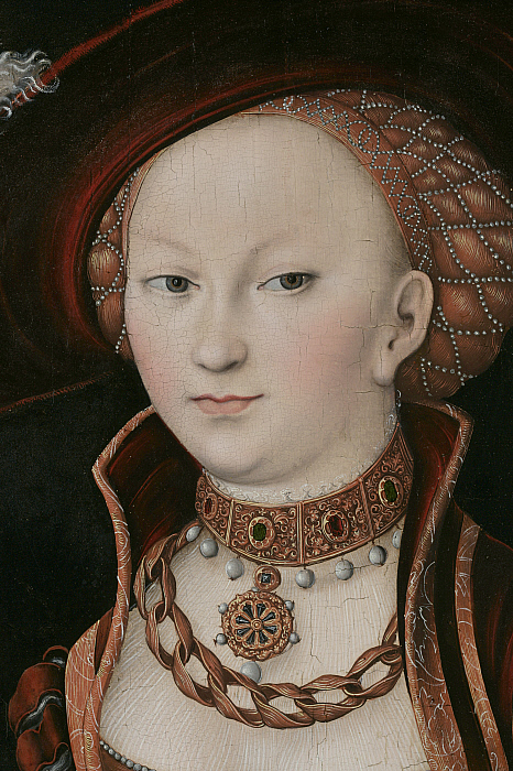 Portrait of a Young Woman Holding Grapes and Apples Slider Image 2